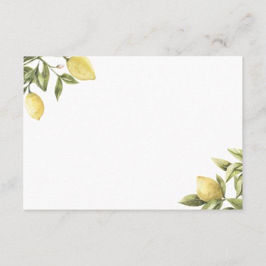CITRON Lemon Citrus Beilage Karte 5"x3.5" (Rückseite)
