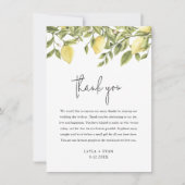 CITRON Lemon Citrus Wedding Dankeschön Karte (Vorderseite)