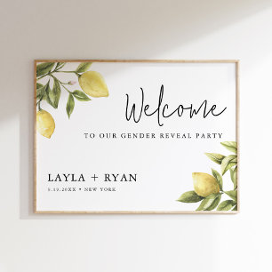 CITRON Lemon Gender Reveal Willkommen 18x24 Poster