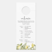 CITRON Lemon Wedding stört den Begrüßungsbrief nic Türanhänger (Rückseite)