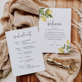 CITRON Lemon Wedding Welcome Letter & Itinerary Einladung