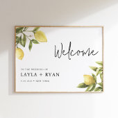 CITRON Lemon Wedding Welcome Sign Poster