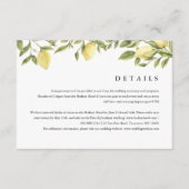 CITRON Lemon Zitrusfrüchte Details und Unterkünfte Begleitkarte (Vorderseite)