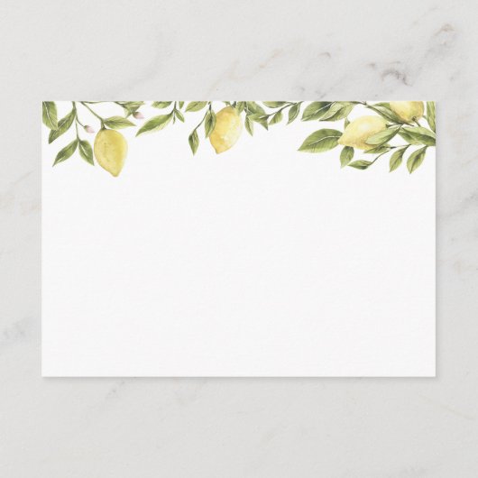 CITRON Lemon Zitrusfrüchte Details und Unterkünfte Begleitkarte (Rückseite)