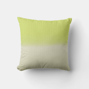 Citron Lime Green Dusty Cream Digital Herringbone Kissen Für Draußen