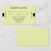 Citron Yellow Art Deco Reservierte Sitzecke Zelt Terminkarte (Vorne/Hinten)