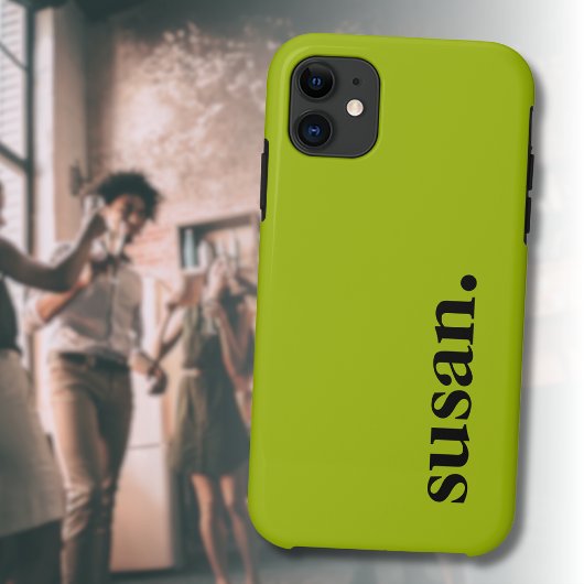 Citron Yellow Solid Color Eleganter Name Case-Mate iPhone Hülle
