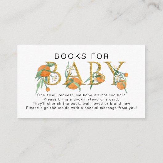 Citrus A Little Süsse Wasserfarben Orangen Dusche  Begleitkarte (Rückseite)