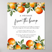Citrus A Message from Bump Baby Shower Sign Poster (Vorne)
