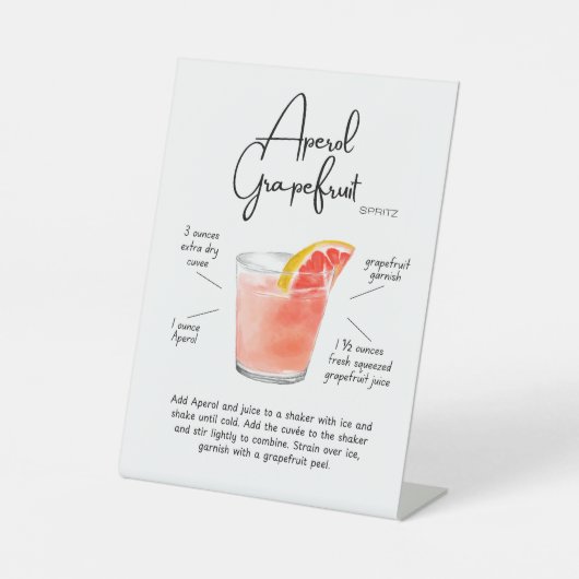 Citrus Aperol Grapefruit Spritz Cocktail Sockelschild (Vorderseite)