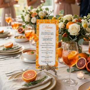 Citrus-Aperol-Spritz-Party-Menü Menükarte