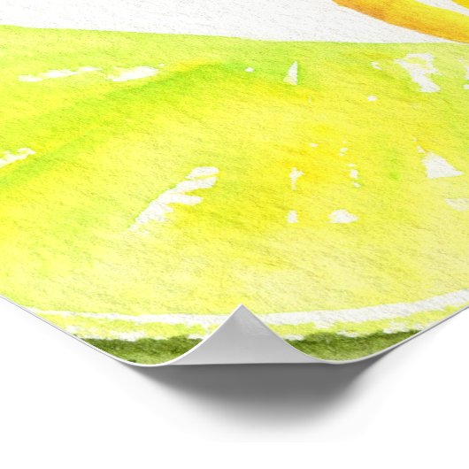 Citrus Aquarellmalerei, Limon, Zitrone, Orange Poster (Ecke)