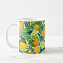 Citrus Art Lemons Orangen Limes Olivenweg Frische  Kaffeetasse