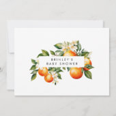 Citrus Baby Dusche Einladung kleine Süsse Orange (Rückseite)