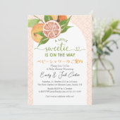 Citrus Baby Dusche Orange Arch Moderne Wasserfarbe Einladung (Stehend Vorderseite)