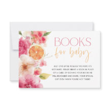 Citrus Baby Shower Books for Card Bright Floral