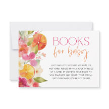 Citrus Baby Shower Books for Card Bright Orange