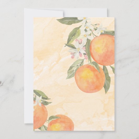 Citrus Baby Shower Orange Blossom Wasserfarbe Einladung (Rückseite)