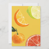 Citrus Baby Shower Orange Lemon Limon Frucht Mix Einladung (Rückseite)