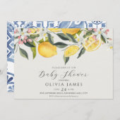 Citrus Babydusche Einladung (Vorne/Hinten)