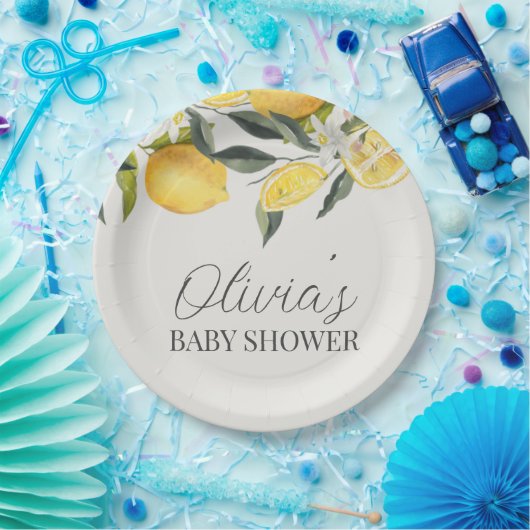 Citrus Babydusche Pappteller (Party)