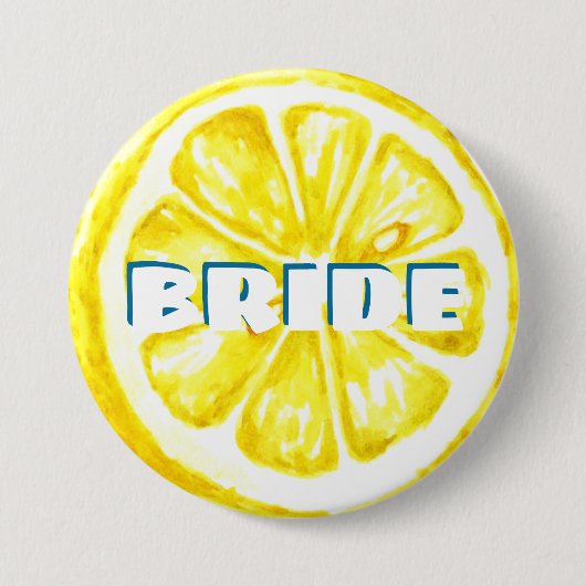 Citrus Bachelorette | Lemon Bride Button (Vorderseite)