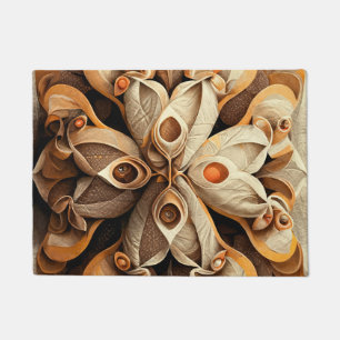 Citrus Beige Braun Ziermuster Karierte Dekoration  Fußmatte