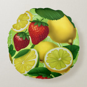 Citrus Berry Fresh  Rundes Kissen