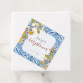 Citrus Blau Gelbe Zitrone Amalfi-Küste Baby Shower Geschenkanhänger (Beispiel)