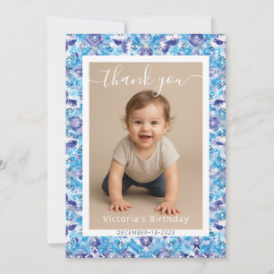 Citrus Blau Gelbe Zitrone Amalfi-Küste Baby Shower Mitteilungskarte