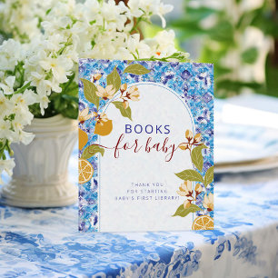 Citrus Blau Gelbe Zitrone Amalfi-Küste Baby Shower Poster
