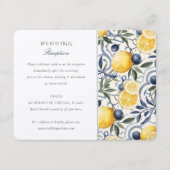 Citrus Bliss & Blue Azulejo Wedding Card Begleitkarte (Vorderseite)