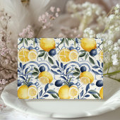 Citrus Bliss & Blue Azulejo Wedding Card Begleitkarte