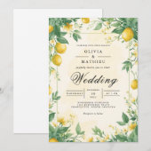 Citrus Bloom Archway Wedding Einladung (Vorne/Hinten)