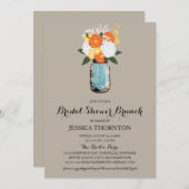 Citrus Bloom Mason Jar | Brautparty Brunch Einladung (Vorne/Hinten)