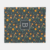 Citrus Bloom Orange Botanical Foliage Fleecedecke (Vorderseite (Horizontal))
