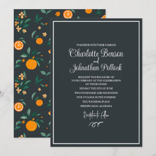 Citrus Bloom Orange & Botanicals Hochzeit Einladung