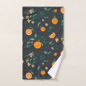 Citrus Bloom Orange & Foliage Botanical Badhandtuch Set (Handtuch)