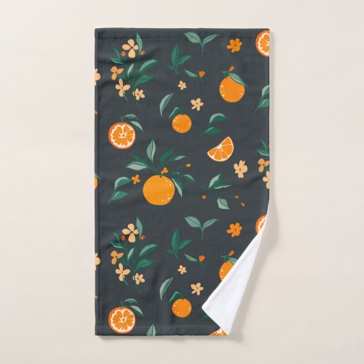 Citrus Bloom Orange & Foliage Botanical Badhandtuch Set (Handtuch)