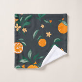 Citrus Bloom Orange & Foliage Botanical Badhandtuch Set (Waschlappen)