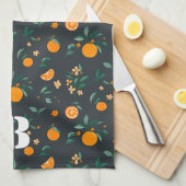 Citrus Bloom Orange & Foliage Botanical Geschirrtuch (Viertel Falte)