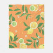 Citrus Bloom Wasserfarbstoff Fleecedecke (Vorderseite)