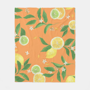 Citrus Bloom Wasserfarbstoff Fleecedecke