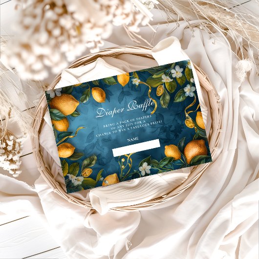 Citrus Blossom Blue Diapper Raffle Begleitkarte
