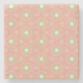 Citrus Blossom Tile Pattern Steinuntersetzer (Vorderseite)