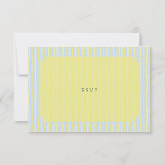 Citrus Blue Pastel Watercolor Wedding RSVP Card (Vorderseite)