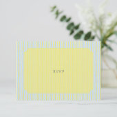 Citrus Blue Pastel Watercolor Wedding RSVP Card (Stehend Vorderseite)