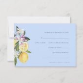 Citrus Blue Pastel Watercolor Wedding RSVP Card (Rückseite)