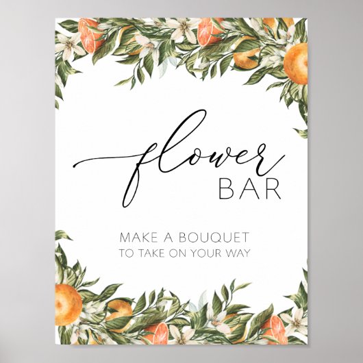 Citrus Blume Bouquet Bar Poster (Vorne)
