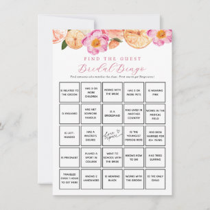 Citrus Blume Finden Bridal Bingo Game Card Einladung